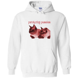 Paralyzing Pussies Siamese Unisex Pullover Hoodie - White / S