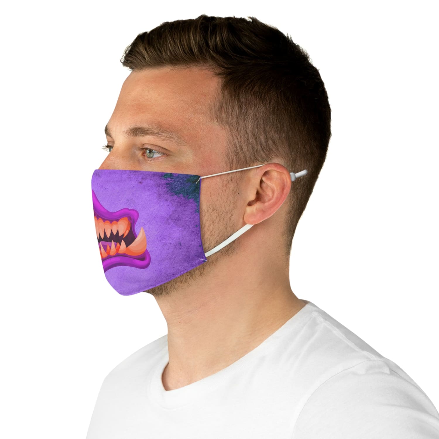 Pink Monster Mouth Fabric Face Mask - One size - Accessories