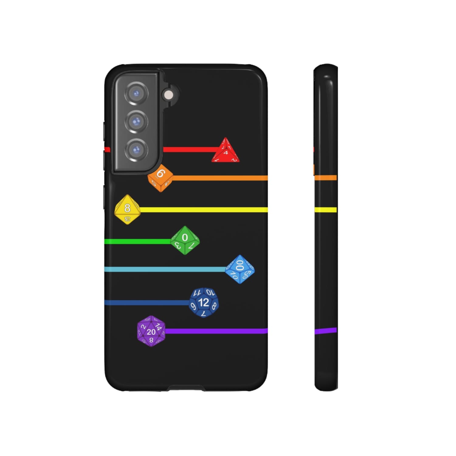 Polyhedral Pride Rainbow Dice PY Tough Phone Case - Samsung Galaxy S21 FE / Glossy - Phone Case