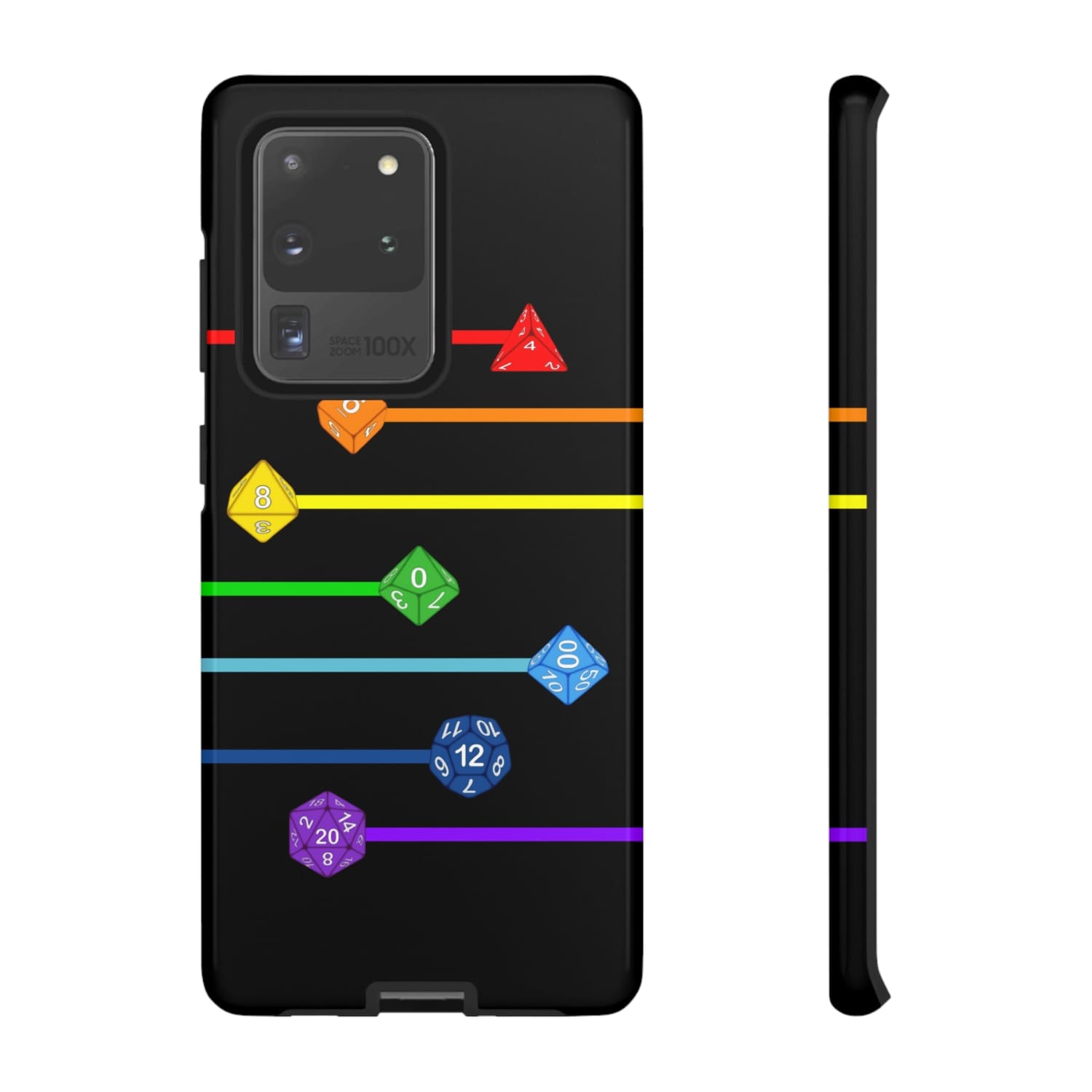 Polyhedral Pride Rainbow Dice PY Tough Phone Case - Samsung Galaxy S20 Ultra / Glossy - Phone Case