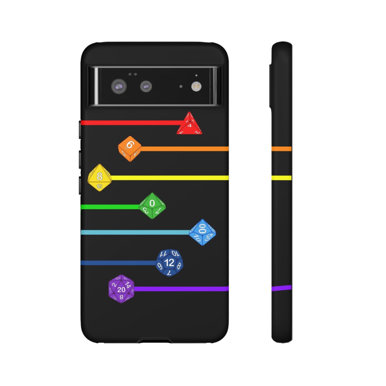 Polyhedral Pride Rainbow Dice PY Tough Phone Case - Google Pixel 6 / Matte - Phone Case