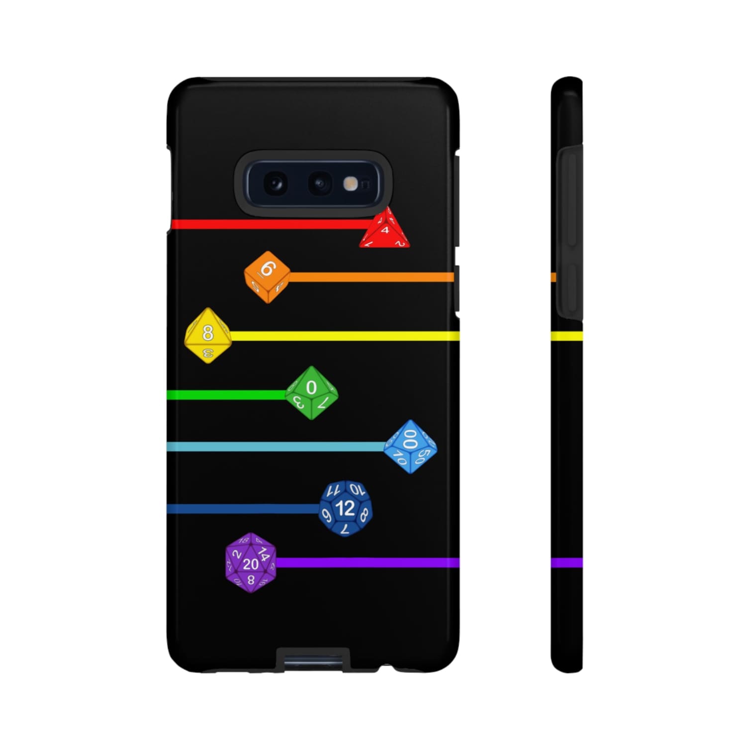 Polyhedral Pride Rainbow Dice PY Tough Phone Case - Samsung Galaxy S10E / Glossy - Phone Case