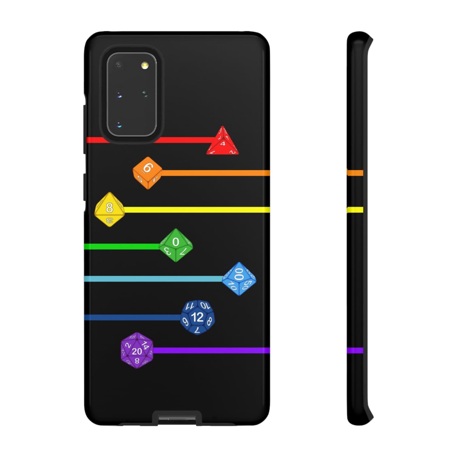 Polyhedral Pride Rainbow Dice PY Tough Phone Case - Samsung Galaxy S20+ / Glossy - Phone Case