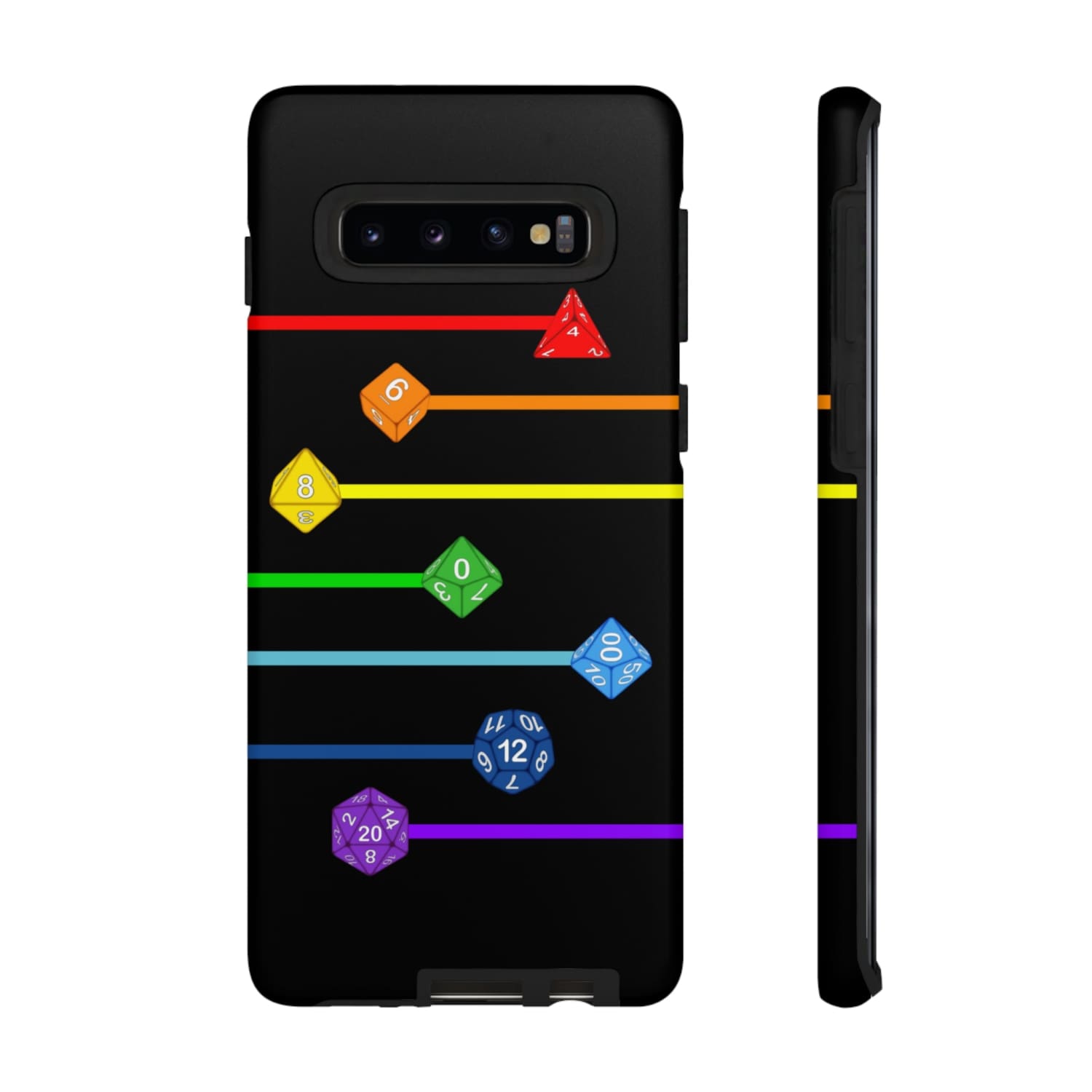 Polyhedral Pride Rainbow Dice PY Tough Phone Case - Samsung Galaxy S10 / Matte - Phone Case