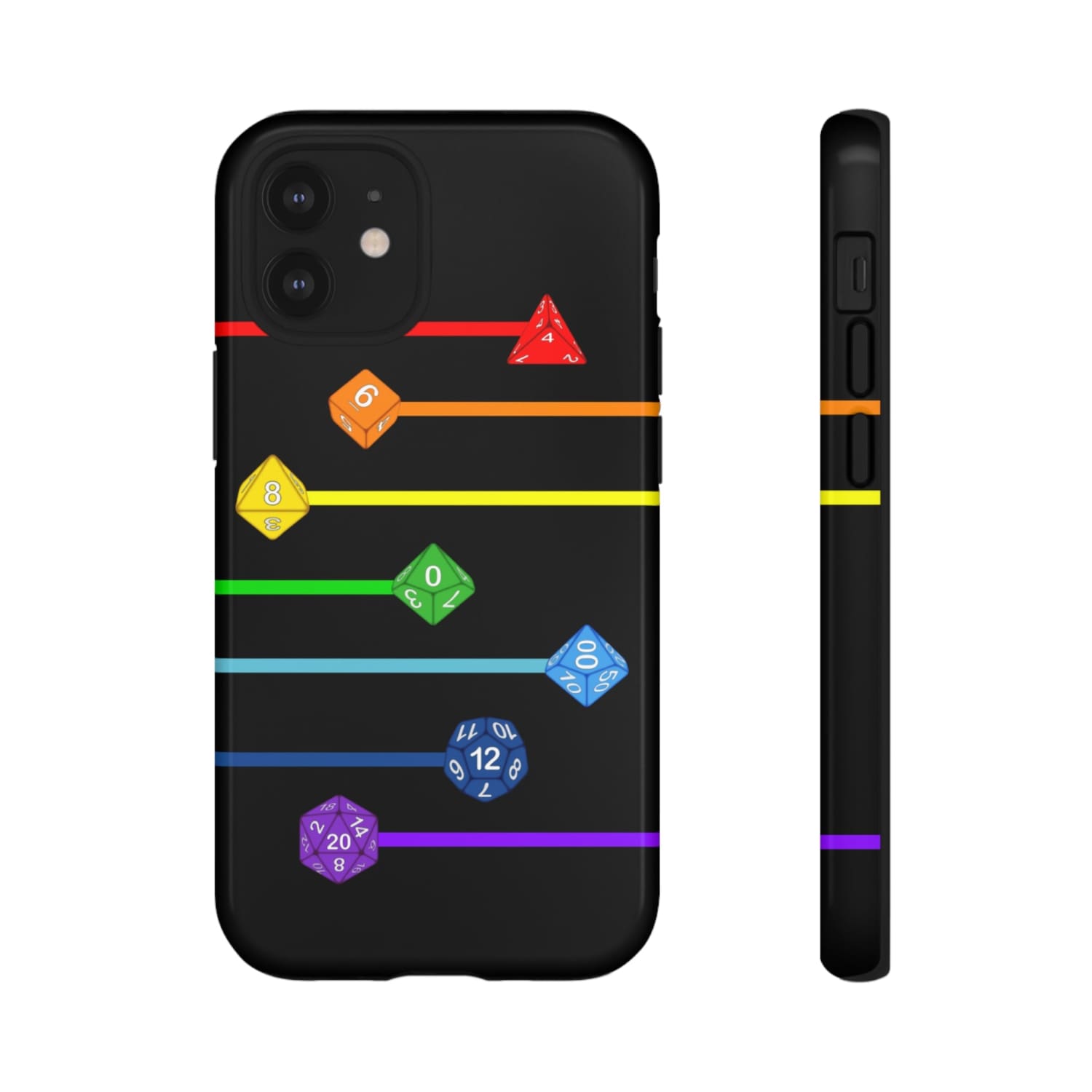 Polyhedral Pride Rainbow Dice PY Tough Phone Case - iPhone 12 Mini / Glossy - Phone Case