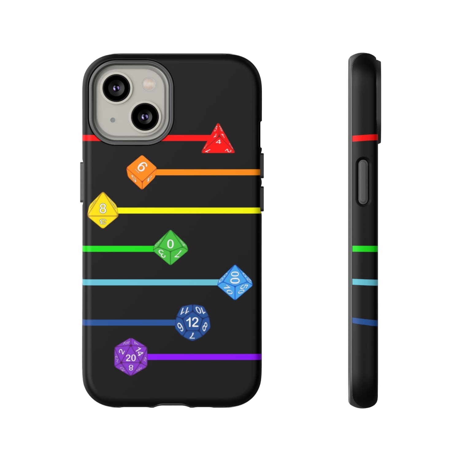 Polyhedral Pride Rainbow Dice PY Tough Phone Case - iPhone 14 / Matte - Phone Case