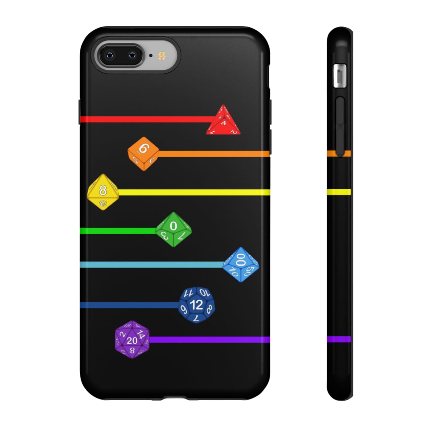 Polyhedral Pride Rainbow Dice PY Tough Phone Case - iPhone 8 Plus / Glossy - Phone Case