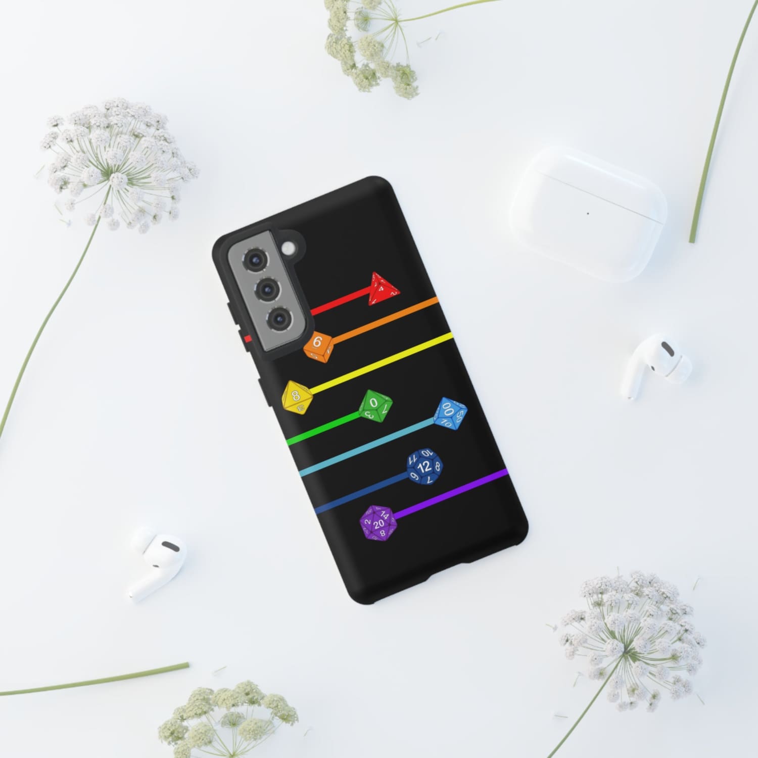 Polyhedral Pride Rainbow Dice PY Tough Phone Case - Phone Case