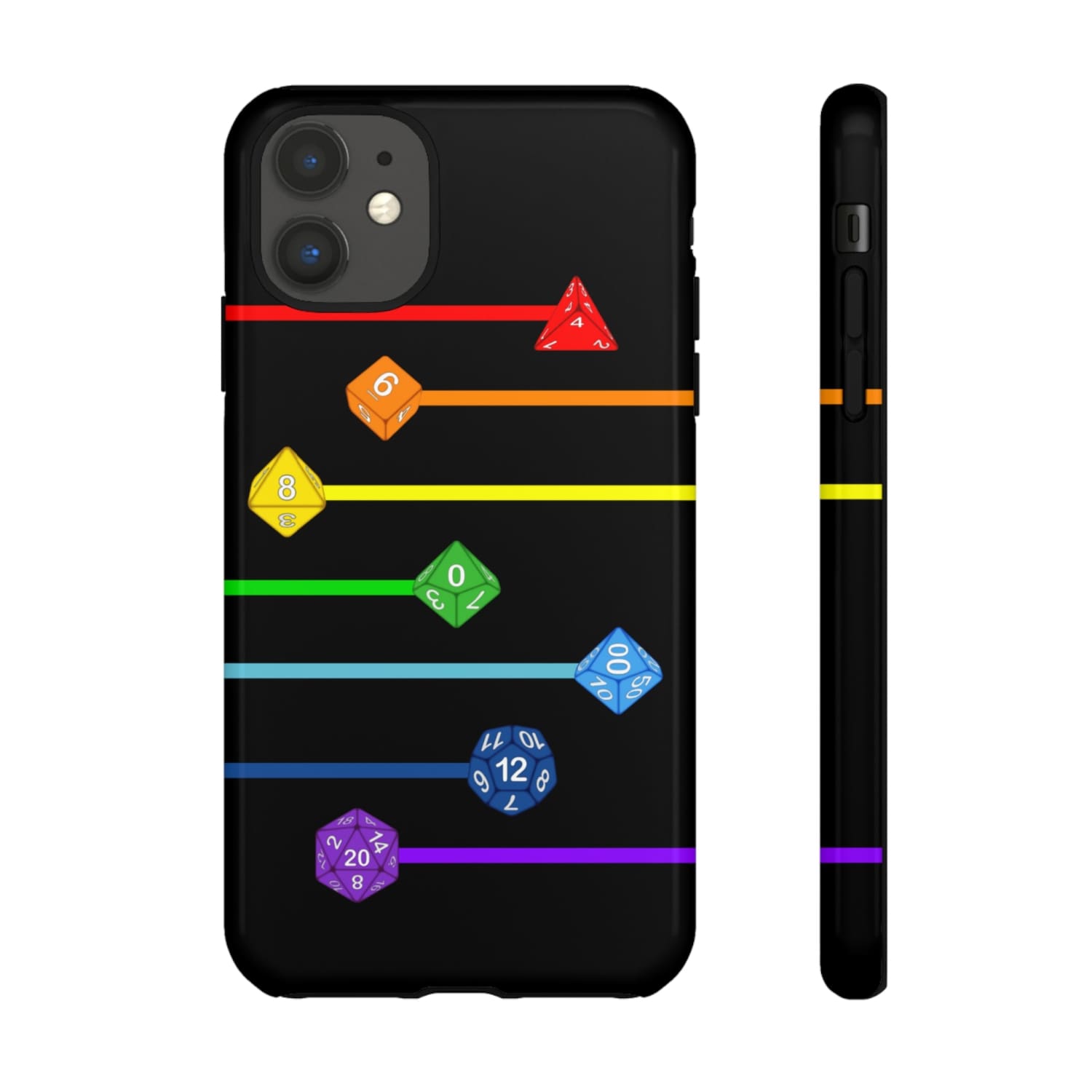 Polyhedral Pride Rainbow Dice PY Tough Phone Case - iPhone 11 / Glossy - Phone Case