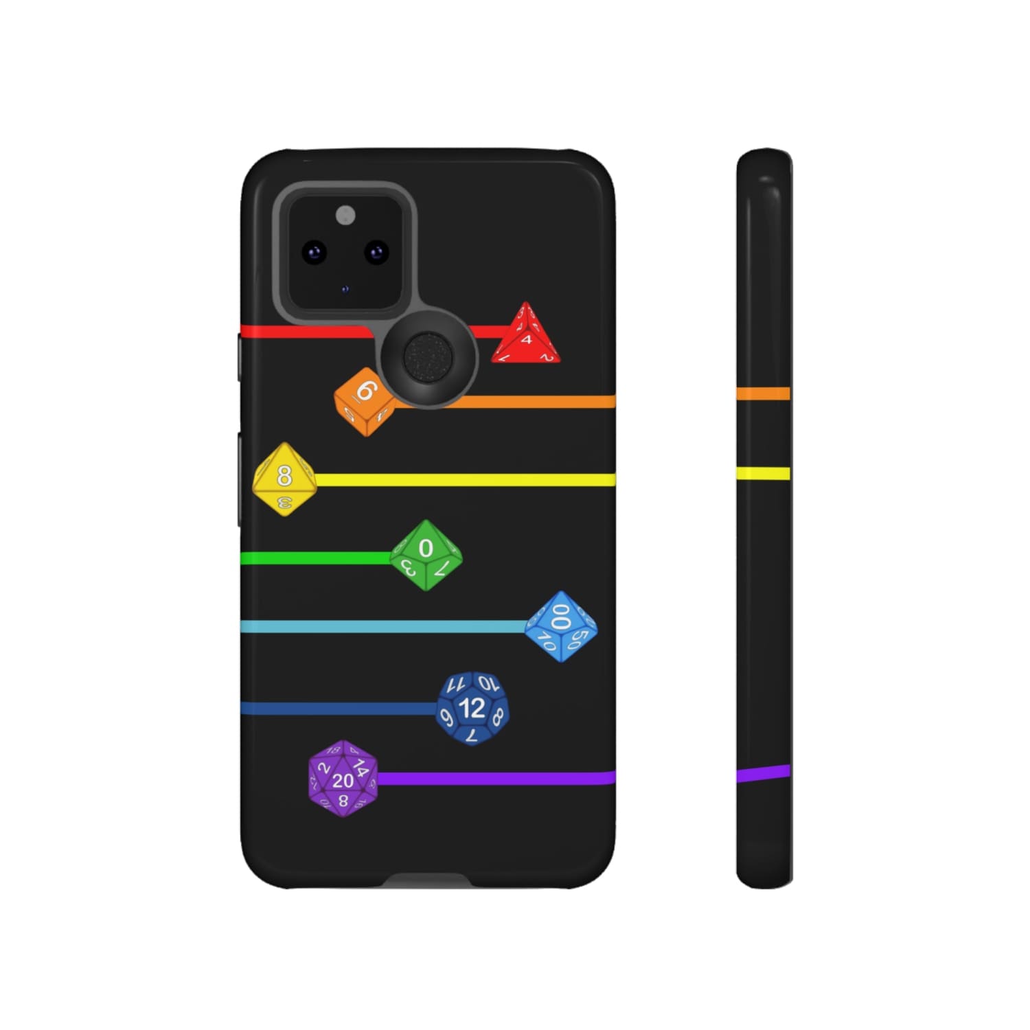 Polyhedral Pride Rainbow Dice PY Tough Phone Case - Google Pixel 5 5G / Glossy - Phone Case