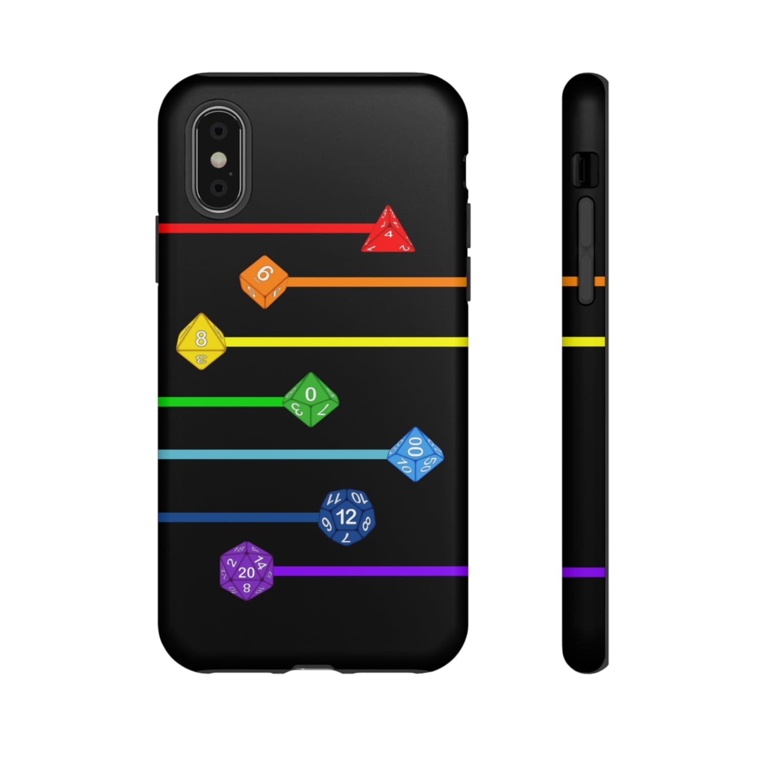 Polyhedral Pride Rainbow Dice PY Tough Phone Case - iPhone X / Matte - Phone Case