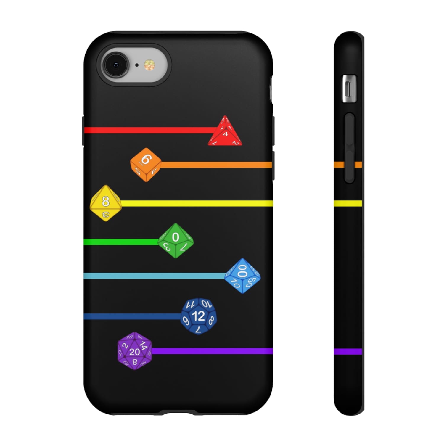 Polyhedral Pride Rainbow Dice PY Tough Phone Case - iPhone 8 / Matte - Phone Case