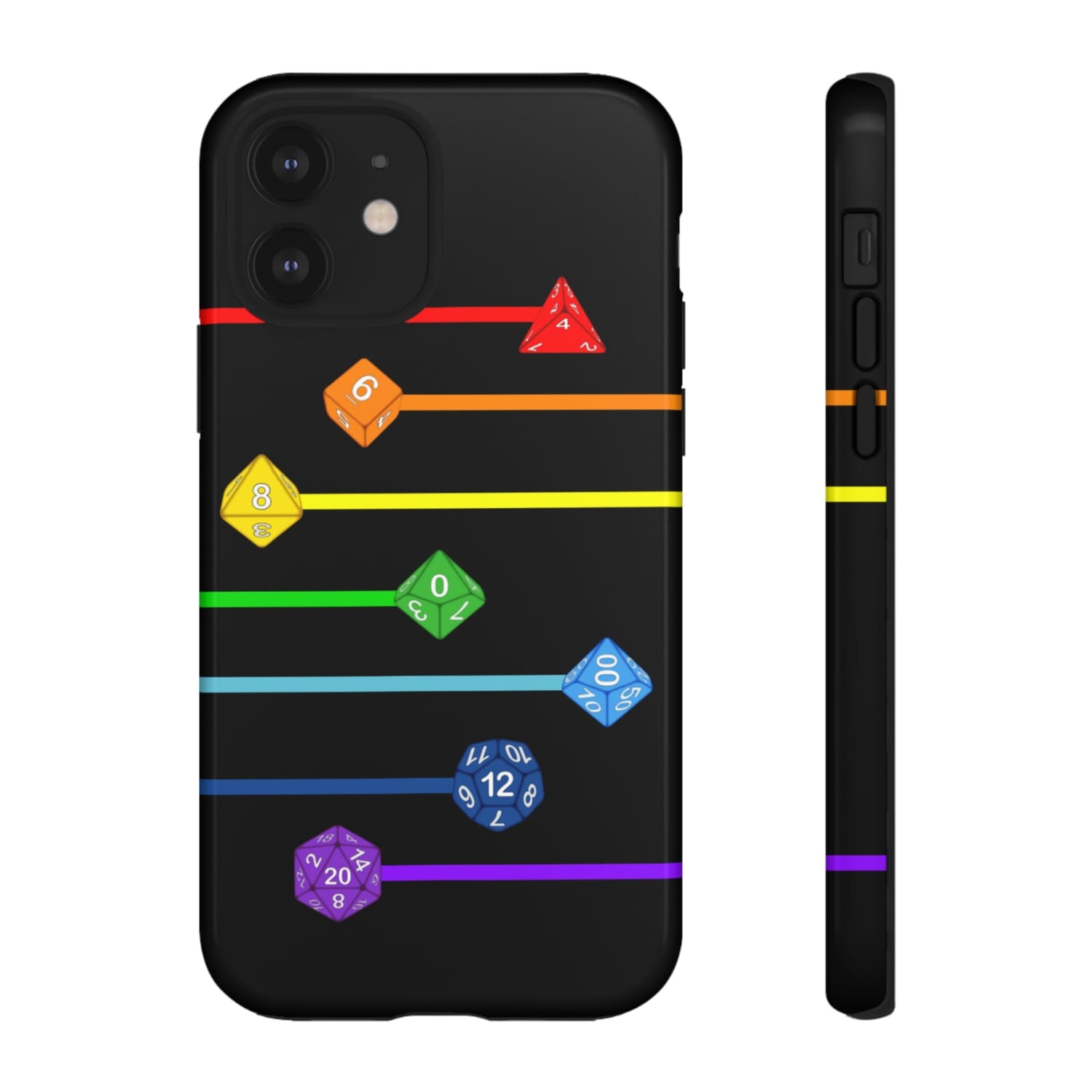 Polyhedral Pride Rainbow Dice PY Tough Phone Case - iPhone 12 / Glossy - Phone Case