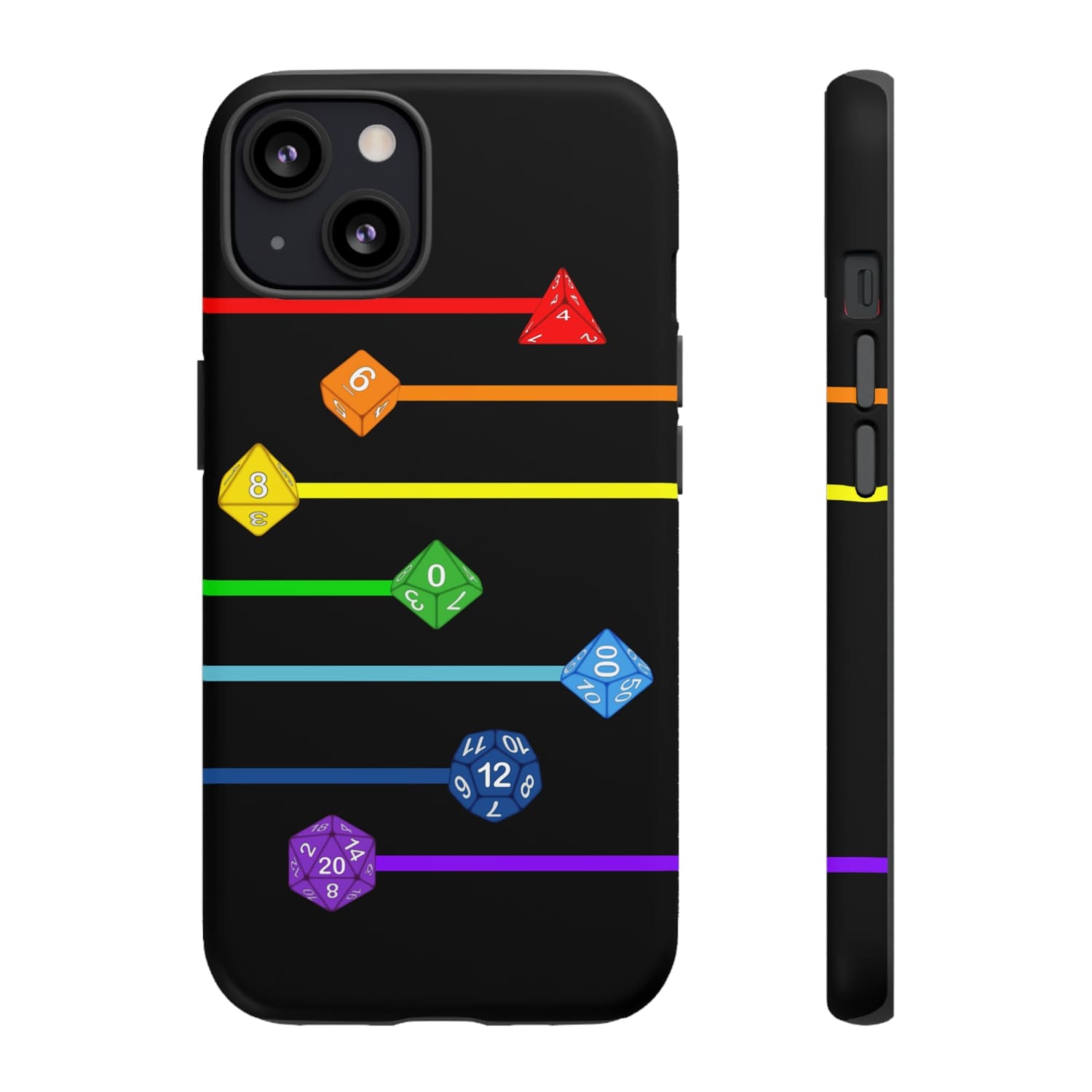 Polyhedral Pride Rainbow Dice PY Tough Phone Case - iPhone 13 / Matte - Phone Case