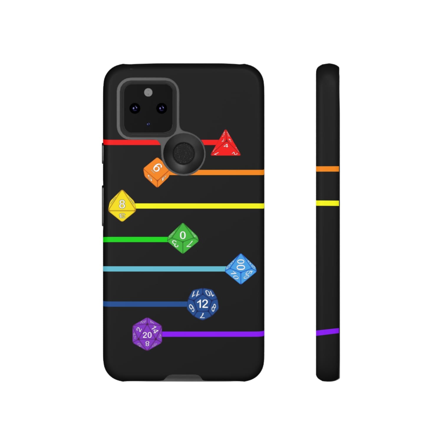 Polyhedral Pride Rainbow Dice PY Tough Phone Case - Google Pixel 5 5G / Matte - Phone Case