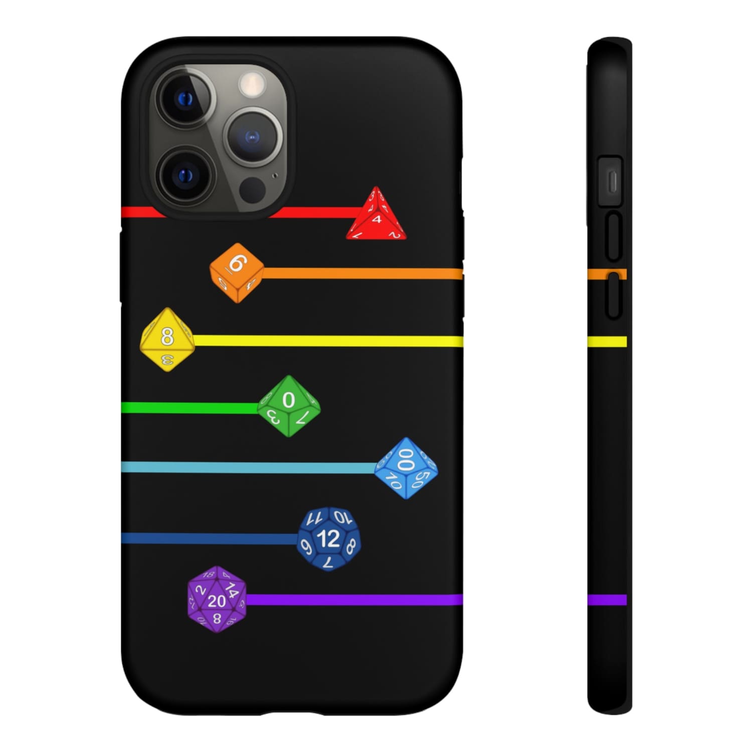 Polyhedral Pride Rainbow Dice PY Tough Phone Case - iPhone 12 Pro Max / Matte - Phone Case