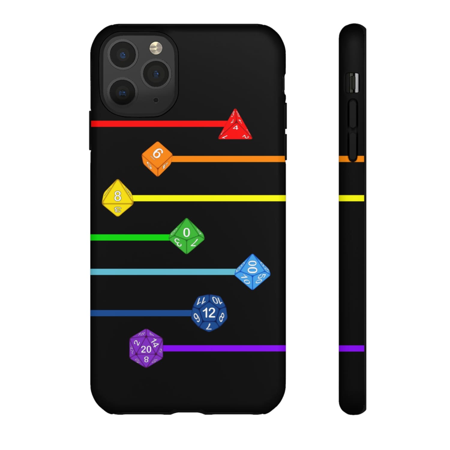 Polyhedral Pride Rainbow Dice PY Tough Phone Case - iPhone 11 Pro Max / Matte - Phone Case