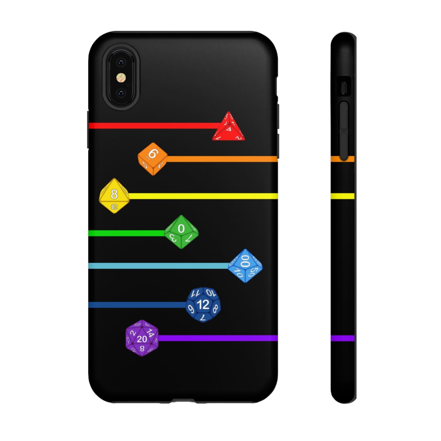 Polyhedral Pride Rainbow Dice PY Tough Phone Case - iPhone XS MAX / Matte - Phone Case