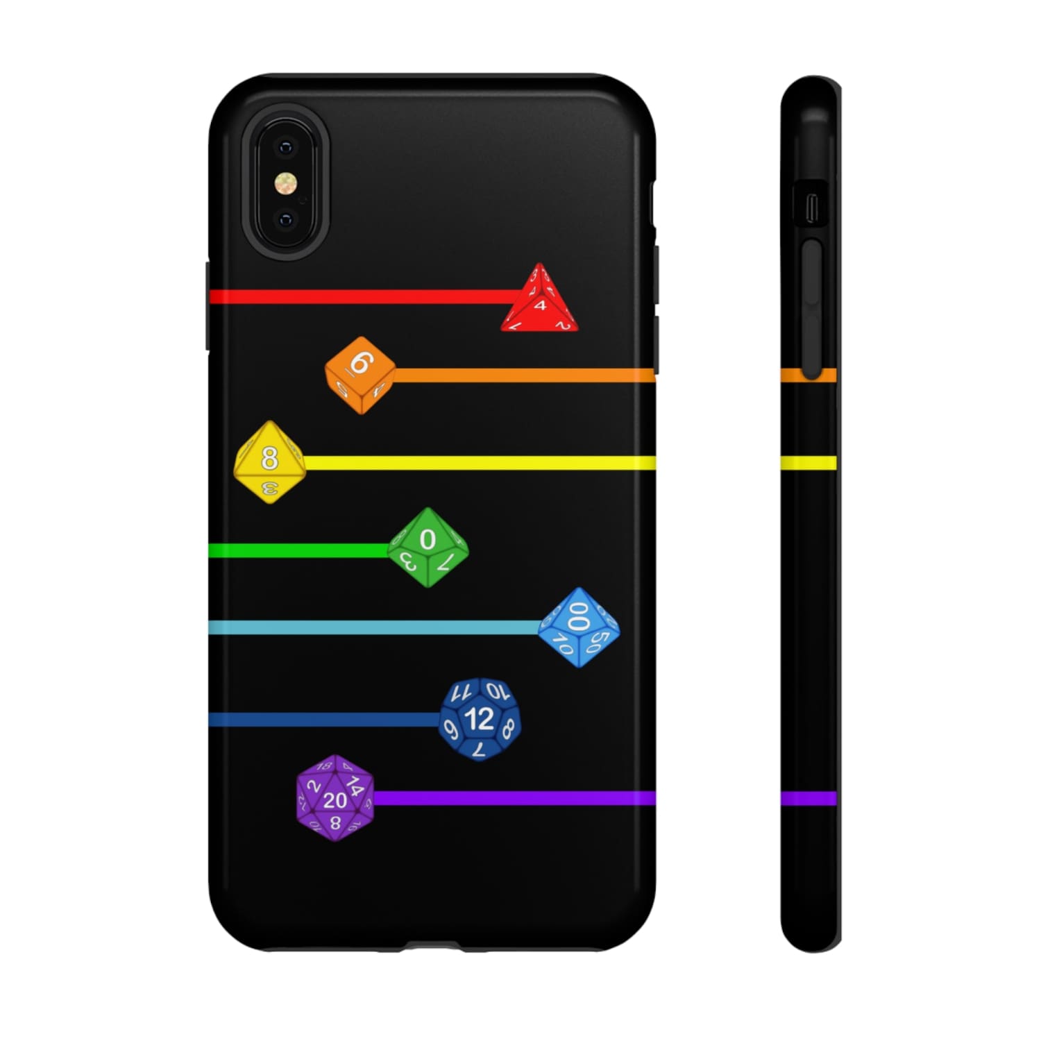 Polyhedral Pride Rainbow Dice PY Tough Phone Case - iPhone XS MAX / Glossy - Phone Case