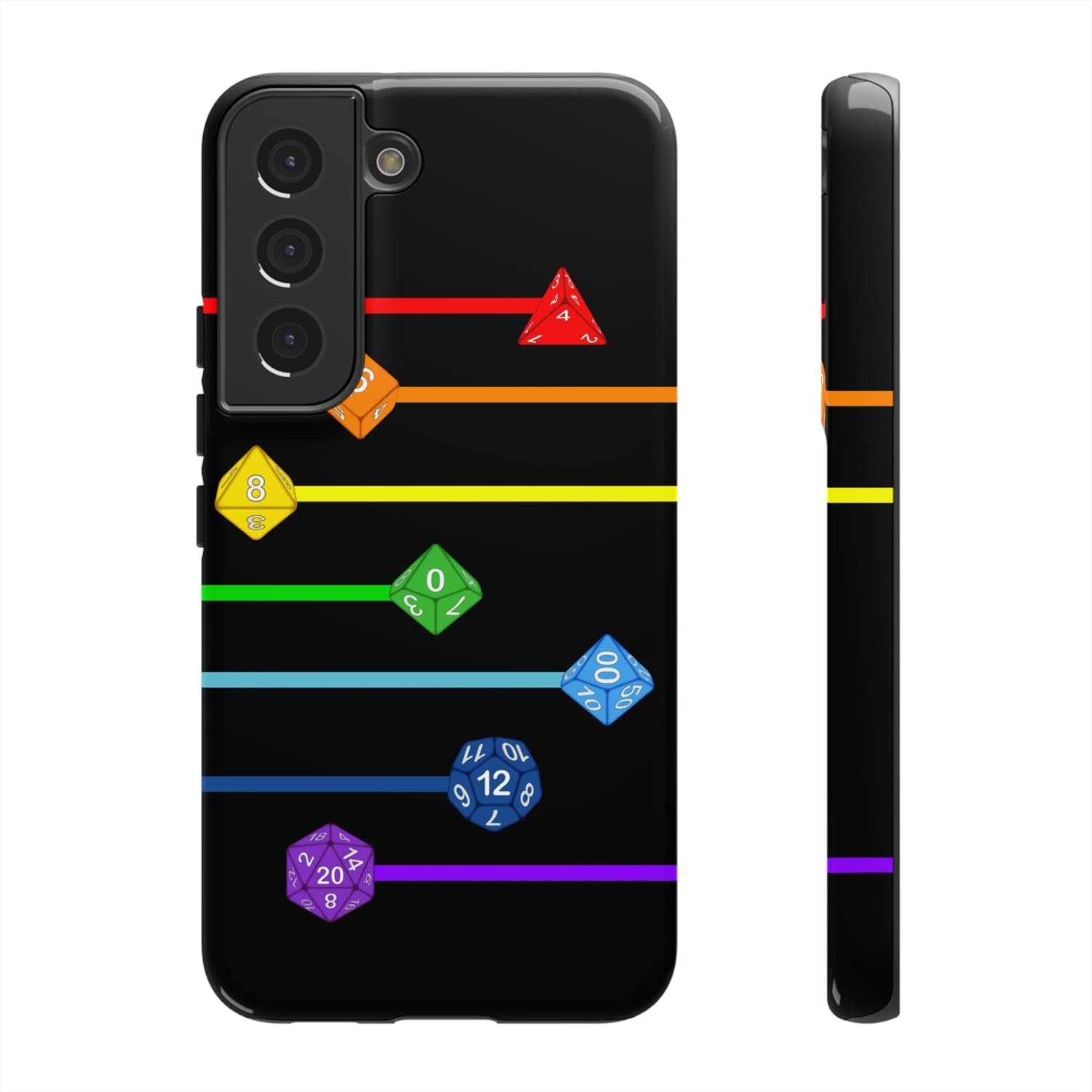 Polyhedral Pride Rainbow Dice PY Tough Phone Case - Samsung Galaxy S22 / Glossy - Phone Case