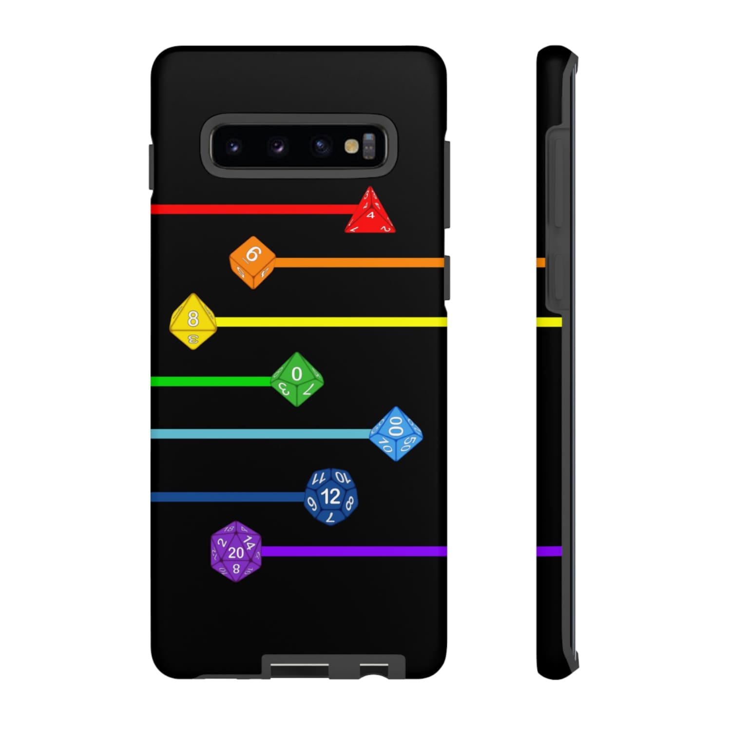 Polyhedral Pride Rainbow Dice PY Tough Phone Case - Samsung Galaxy S10 Plus / Matte - Phone Case