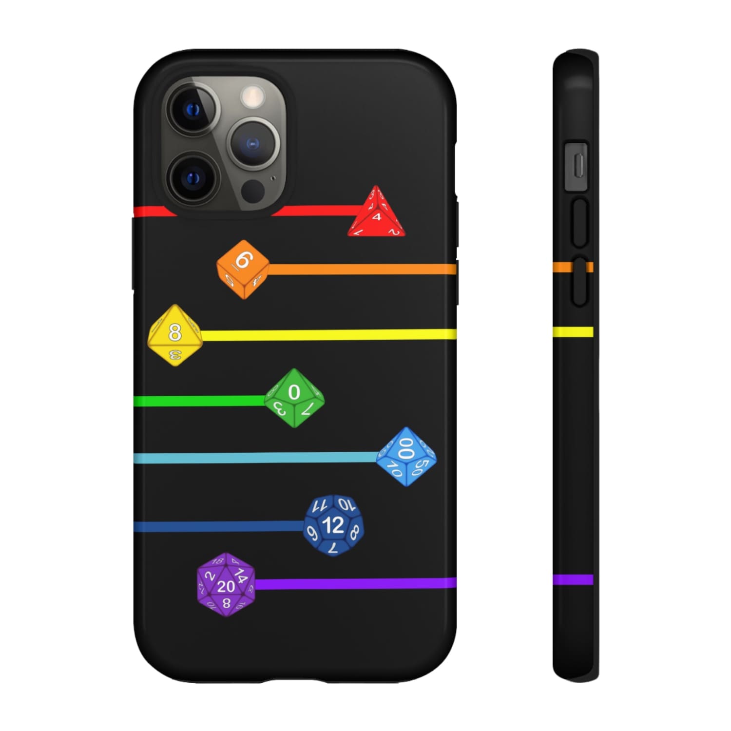 Polyhedral Pride Rainbow Dice PY Tough Phone Case - iPhone 12 Pro / Glossy - Phone Case