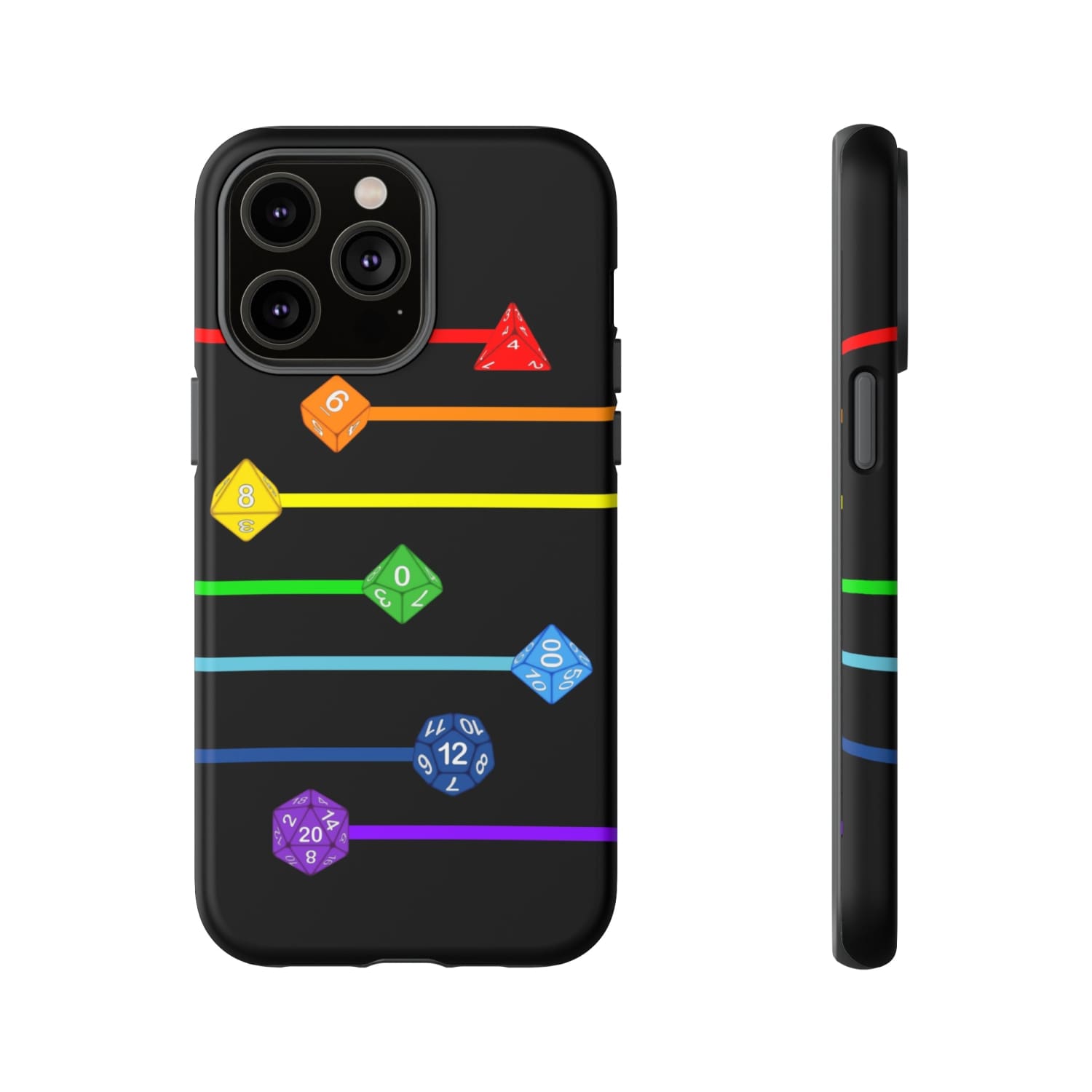 Polyhedral Pride Rainbow Dice PY Tough Phone Case - iPhone 14 Pro Max / Matte - Phone Case