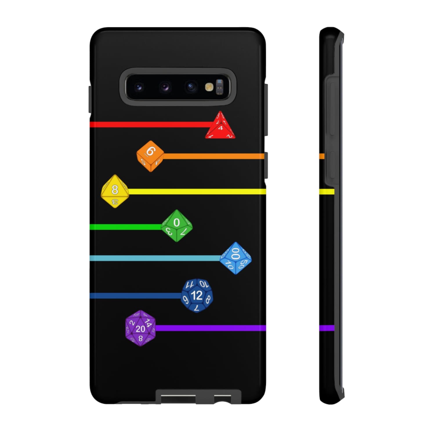 Polyhedral Pride Rainbow Dice PY Tough Phone Case - Samsung Galaxy S10 Plus / Glossy - Phone Case