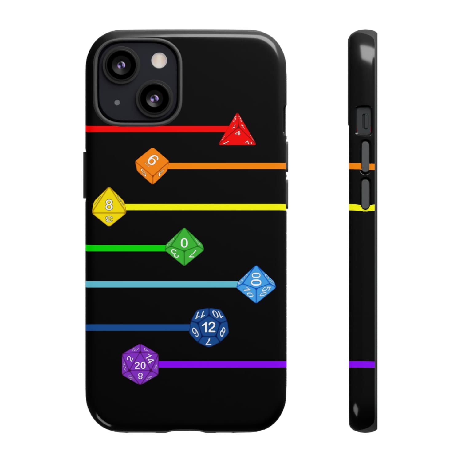 Polyhedral Pride Rainbow Dice PY Tough Phone Case - iPhone 13 / Glossy - Phone Case