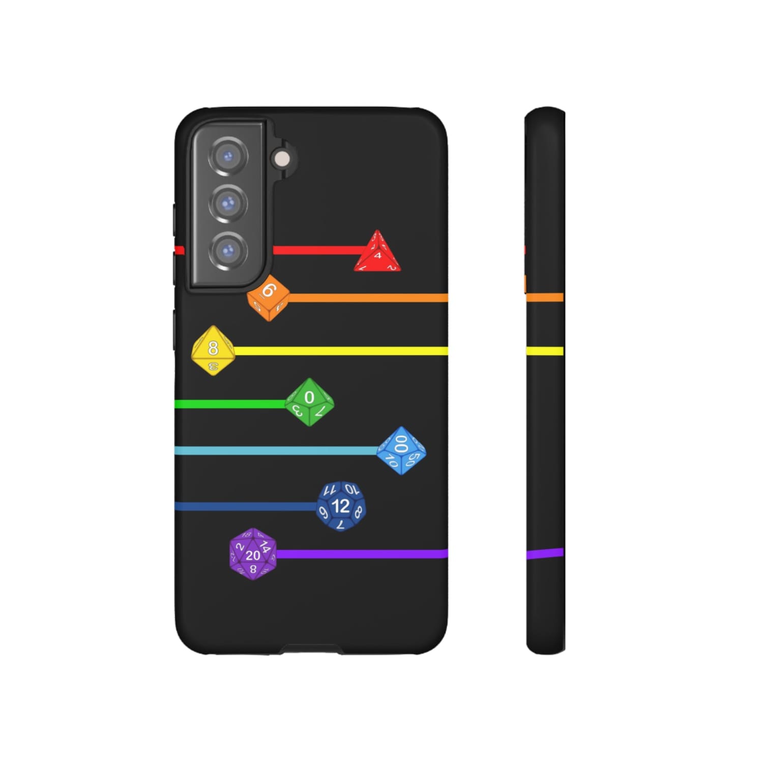 Polyhedral Pride Rainbow Dice PY Tough Phone Case - Samsung Galaxy S21 FE / Matte - Phone Case