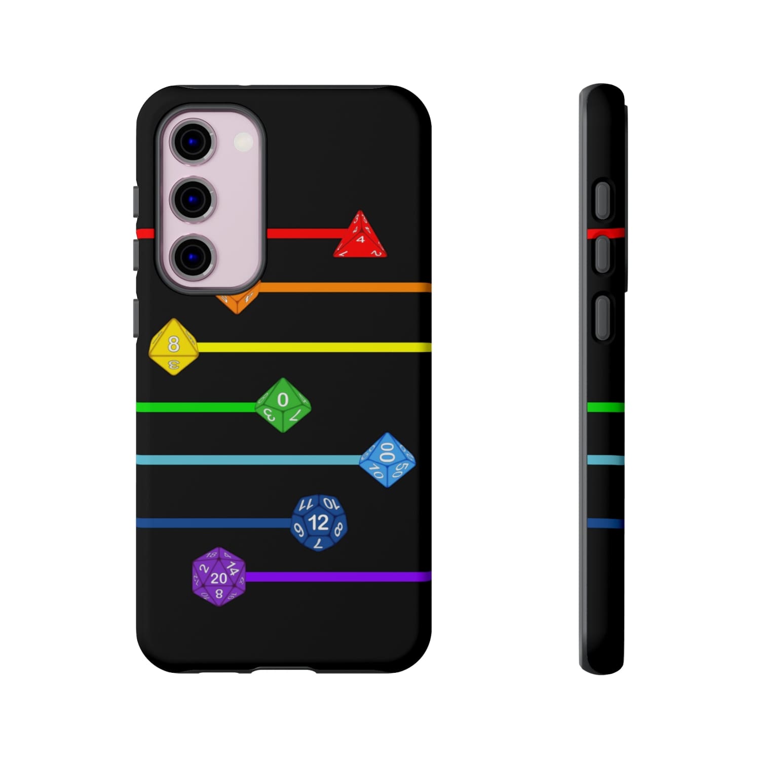 Polyhedral Pride Rainbow Dice PY Tough Phone Case - Samsung Galaxy S23 Plus / Matte - Phone Case