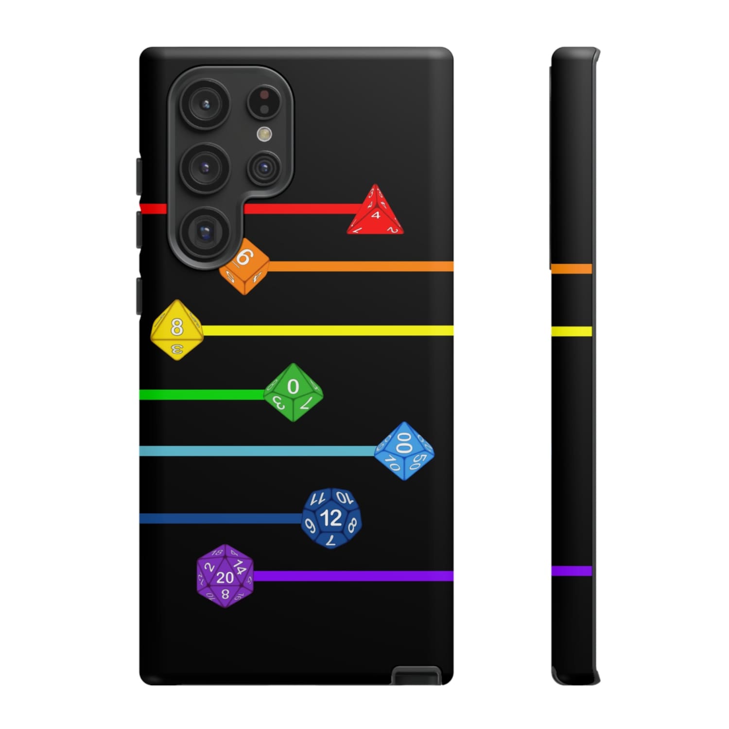 Polyhedral Pride Rainbow Dice PY Tough Phone Case - Samsung Galaxy S22 Ultra / Matte - Phone Case