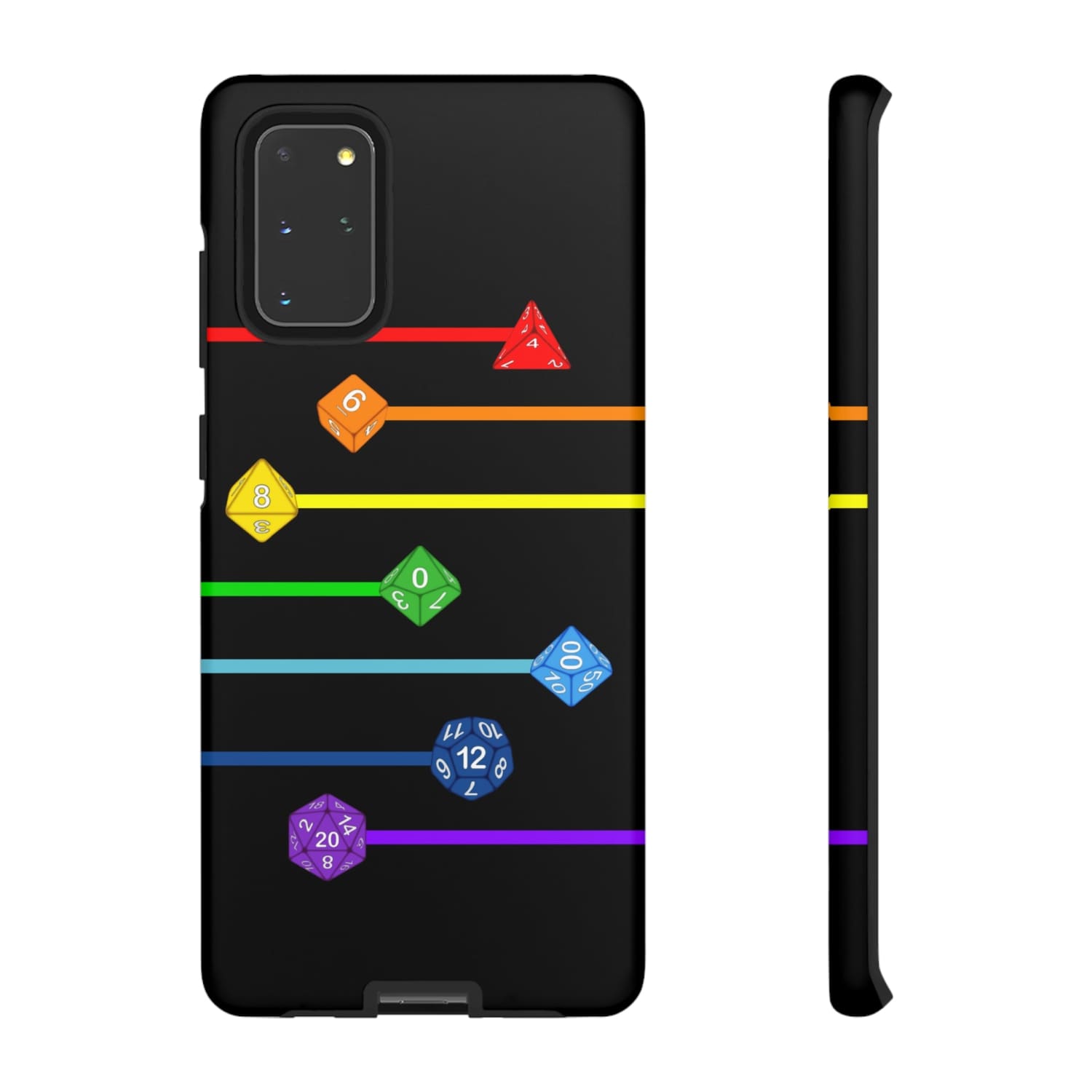 Polyhedral Pride Rainbow Dice PY Tough Phone Case - Samsung Galaxy S20+ / Matte - Phone Case