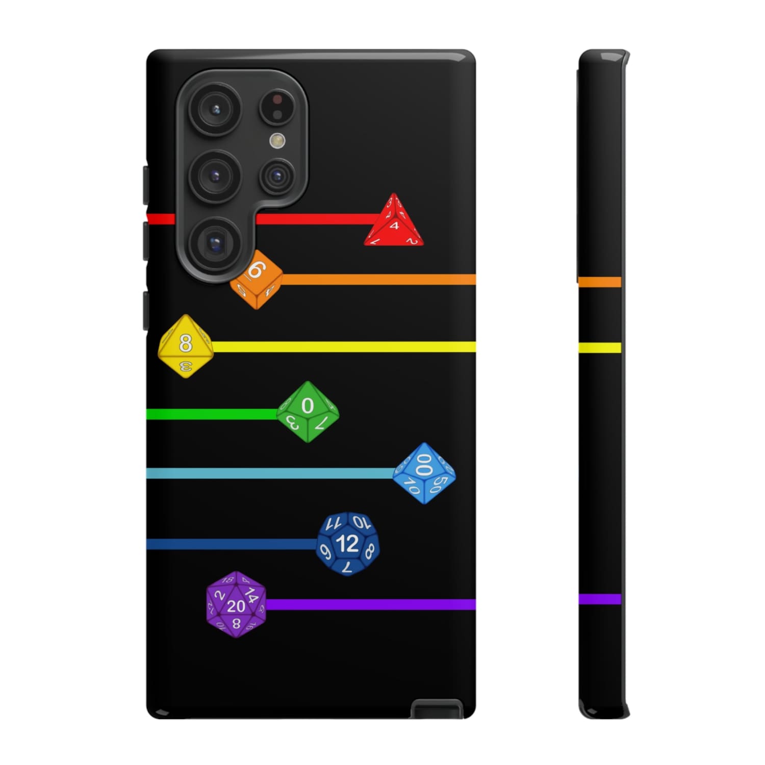 Polyhedral Pride Rainbow Dice PY Tough Phone Case - Samsung Galaxy S22 Ultra / Glossy - Phone Case