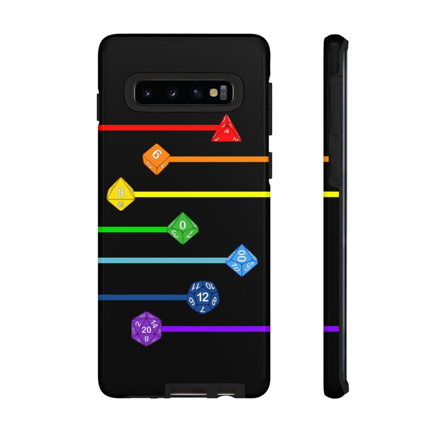 Polyhedral Pride Rainbow Dice PY Tough Phone Case - Samsung Galaxy S10 / Glossy - Phone Case