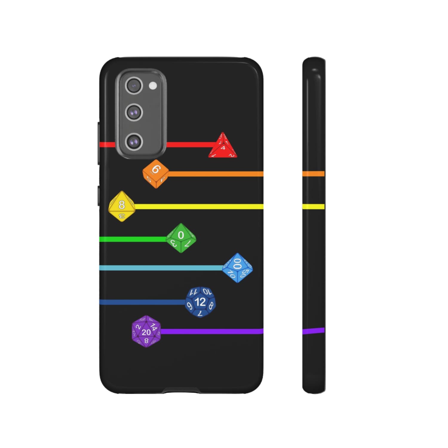 Polyhedral Pride Rainbow Dice PY Tough Phone Case - Samsung Galaxy S20 FE / Glossy - Phone Case