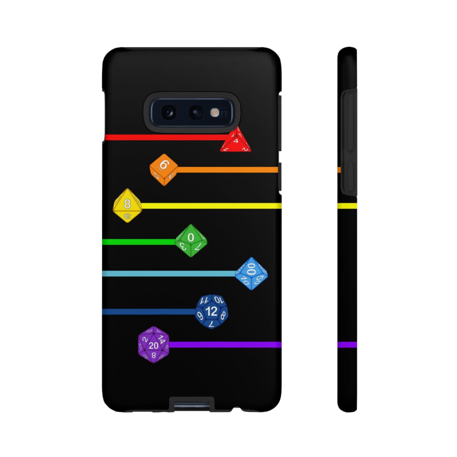 Polyhedral Pride Rainbow Dice PY Tough Phone Case - Samsung Galaxy S10E / Matte - Phone Case