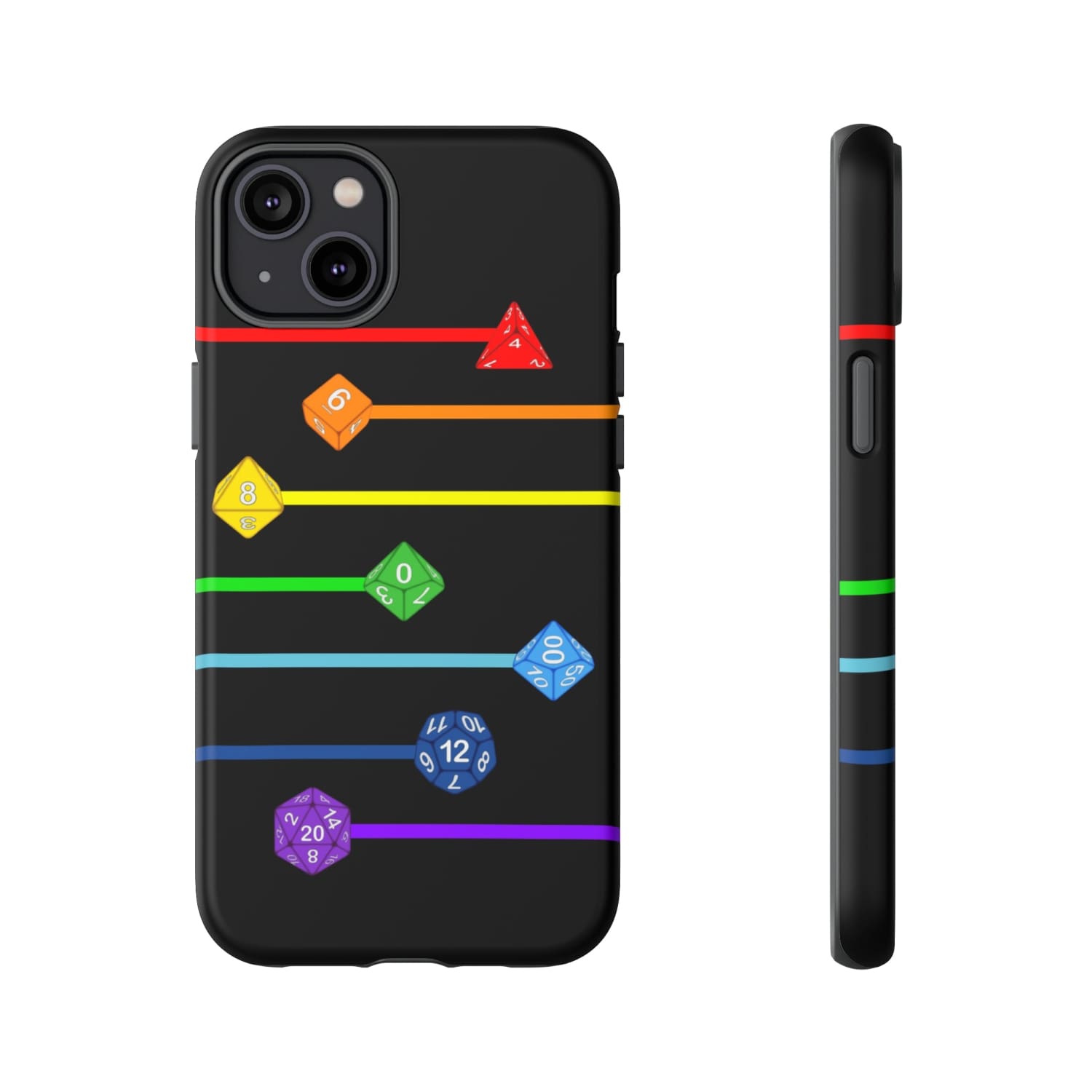 Polyhedral Pride Rainbow Dice PY Tough Phone Case - iPhone 14 Plus / Matte - Phone Case