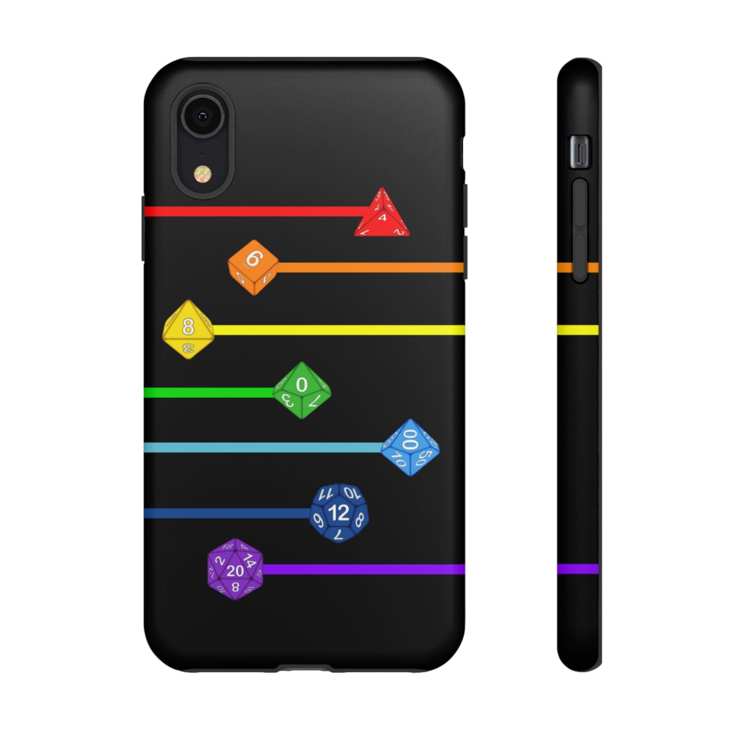 Polyhedral Pride Rainbow Dice PY Tough Phone Case - iPhone XR / Matte - Phone Case