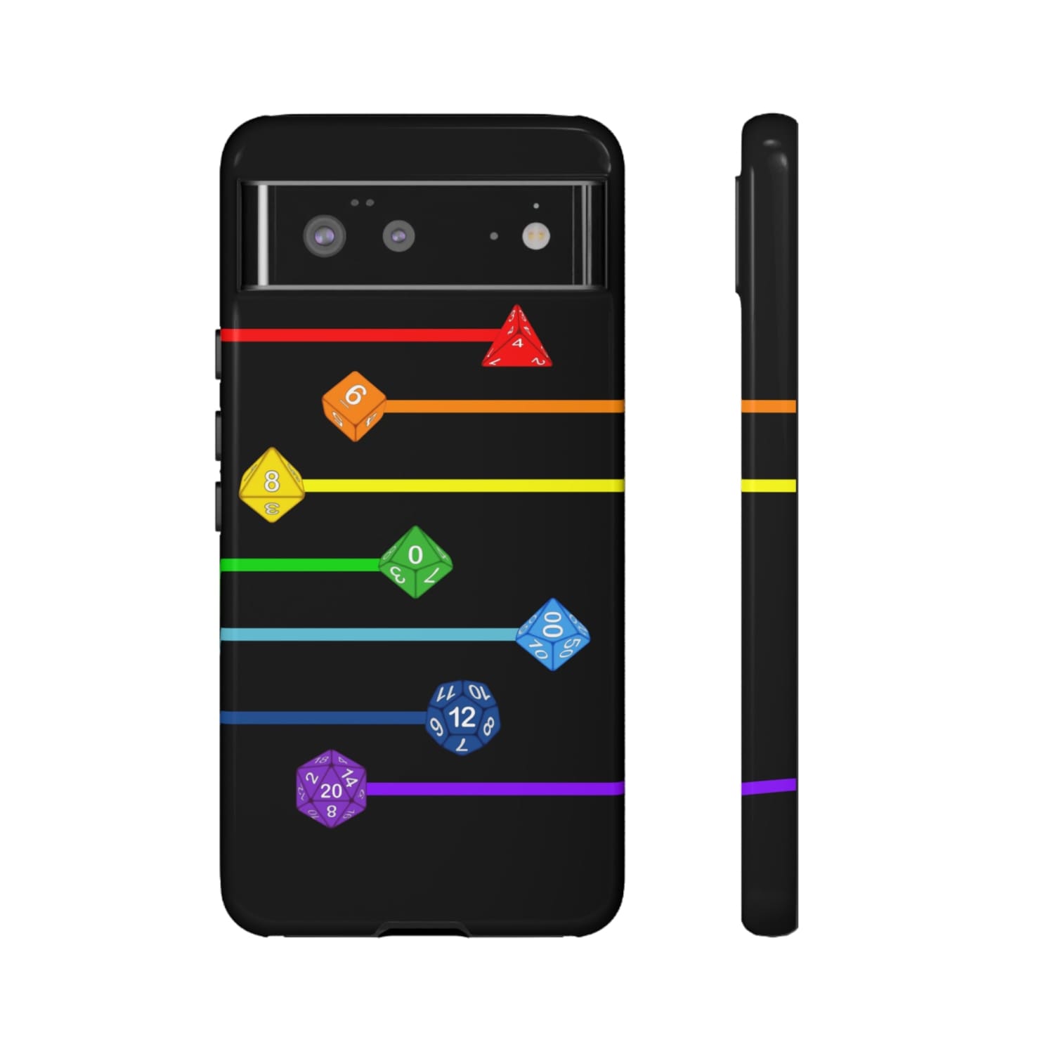 Polyhedral Pride Rainbow Dice PY Tough Phone Case - Google Pixel 6 / Glossy - Phone Case