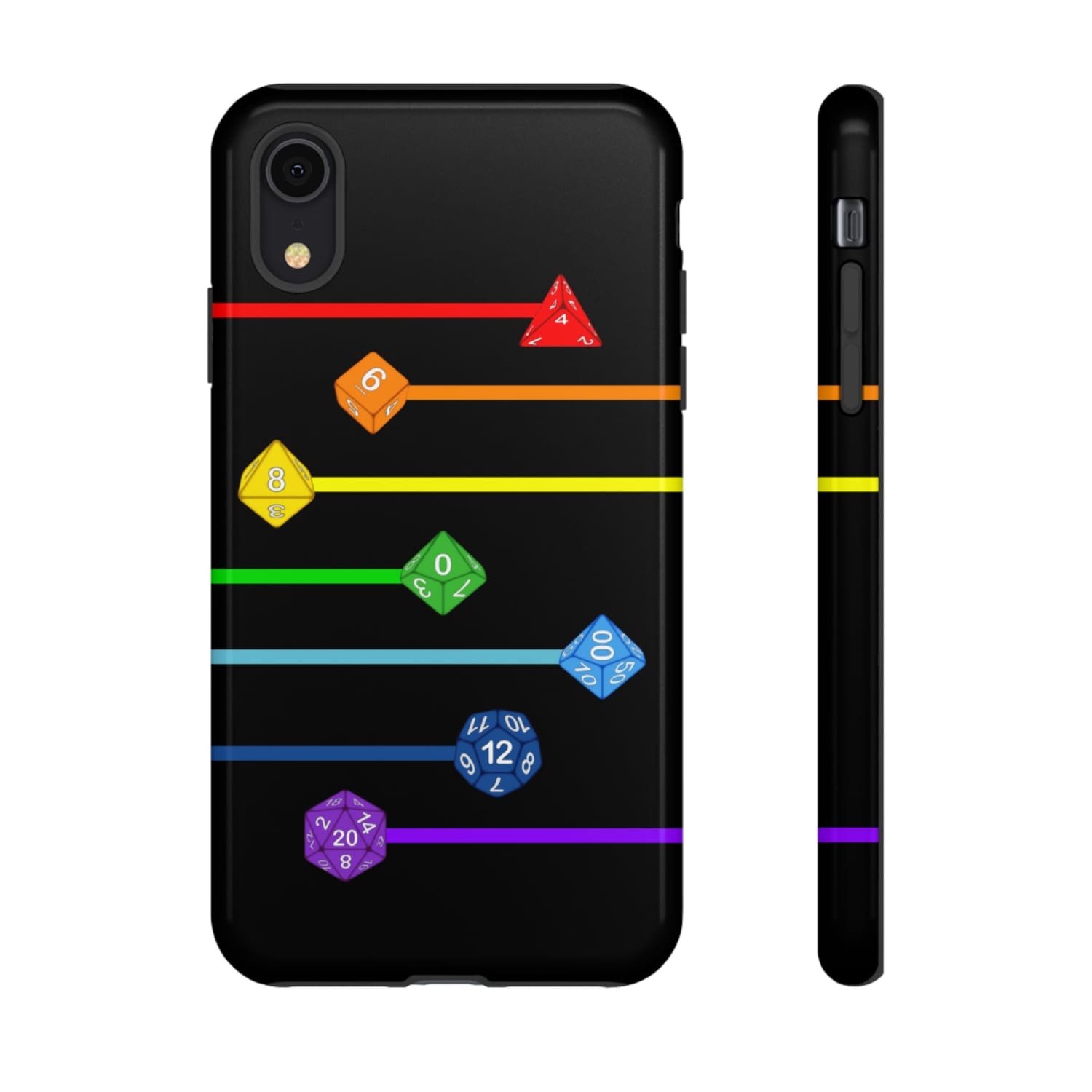 Polyhedral Pride Rainbow Dice PY Tough Phone Case - iPhone XR / Glossy - Phone Case