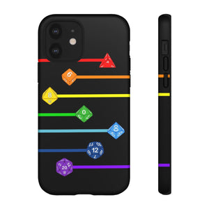 Polyhedral Pride Rainbow Dice PY Tough Phone Case - iPhone 12 / Matte - Phone Case