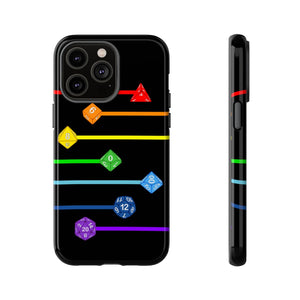 Polyhedral Pride Rainbow Dice PY Tough Phone Case - iPhone 14 Pro Max / Glossy - Phone Case