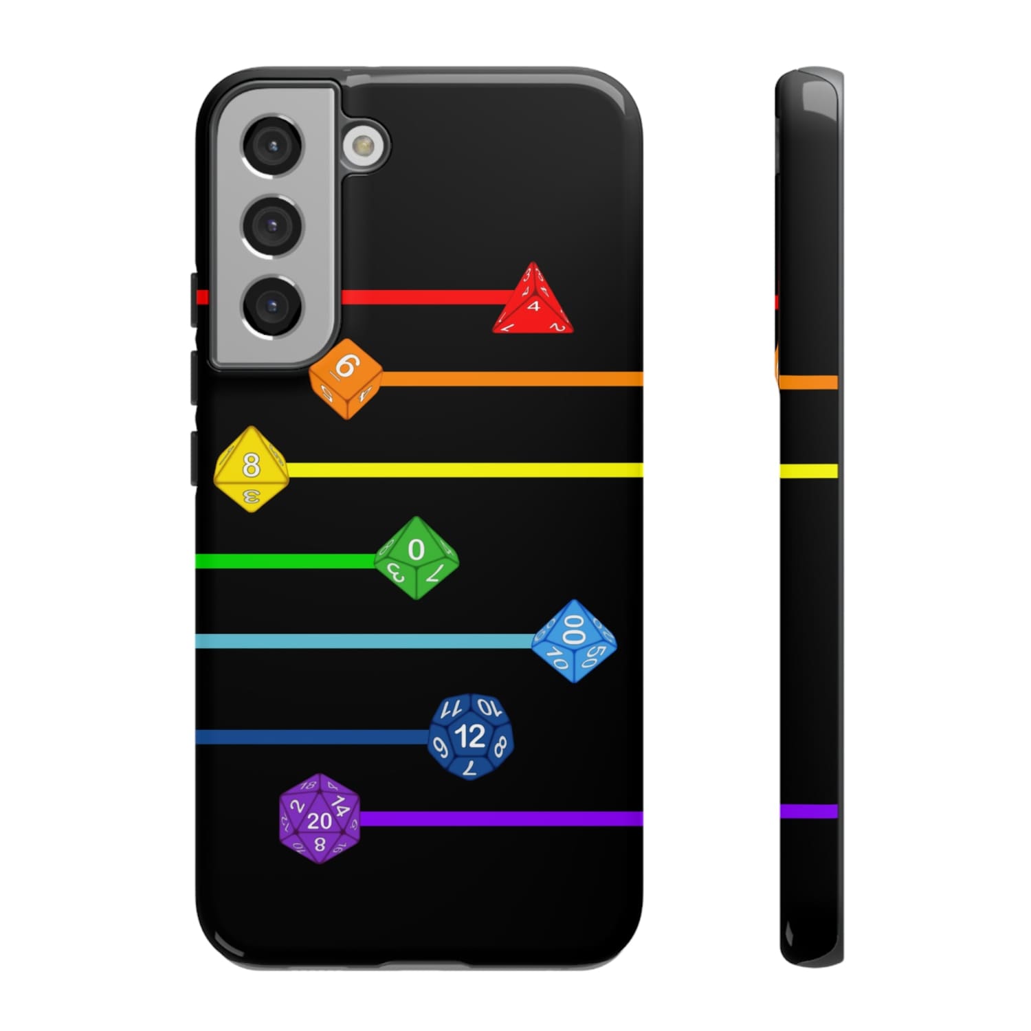 Polyhedral Pride Rainbow Dice PY Tough Phone Case - Samsung Galaxy S22 Plus / Glossy - Phone Case