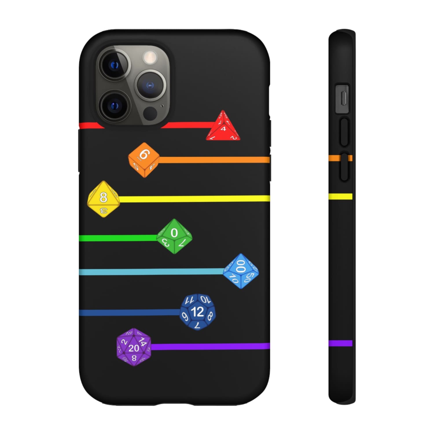 Polyhedral Pride Rainbow Dice PY Tough Phone Case - iPhone 12 Pro / Matte - Phone Case