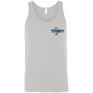Pronoun Crossword They She Unisex Premium Tank - Silver / S