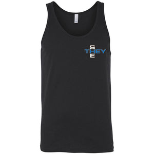 Pronoun Crossword They She Unisex Premium Tank - Black / S