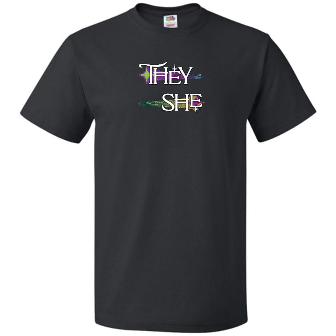 Pronoun Wishing Star They She Unisex Classic Tee - Black / S