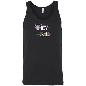 Pronoun Wishing Star They She Unisex Premium Tank - Black / S
