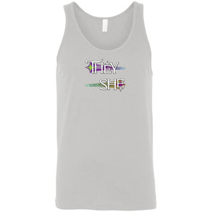 Pronoun Wishing Star They She Unisex Premium Tank - Silver / S
